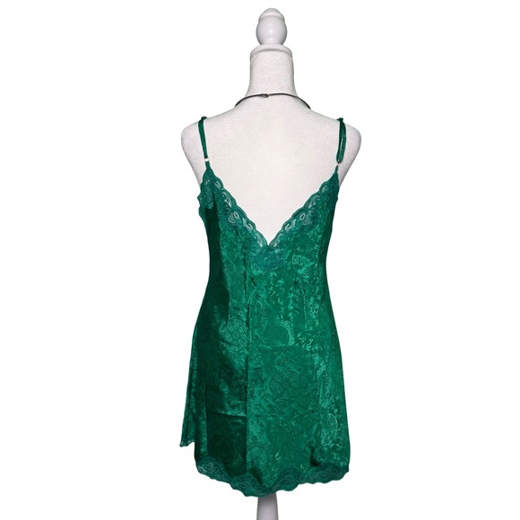 Victoria's Secret Vintage Gold Label Floral Satin Slip Dress Lace Women's Size S - Picture 2 of 7